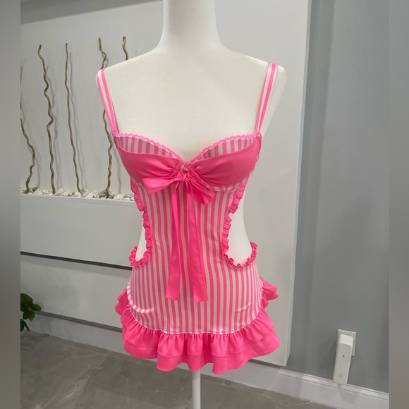 Victoria's Secret Other - Victoria's Secret Pink Chemise with Ruffled Trim